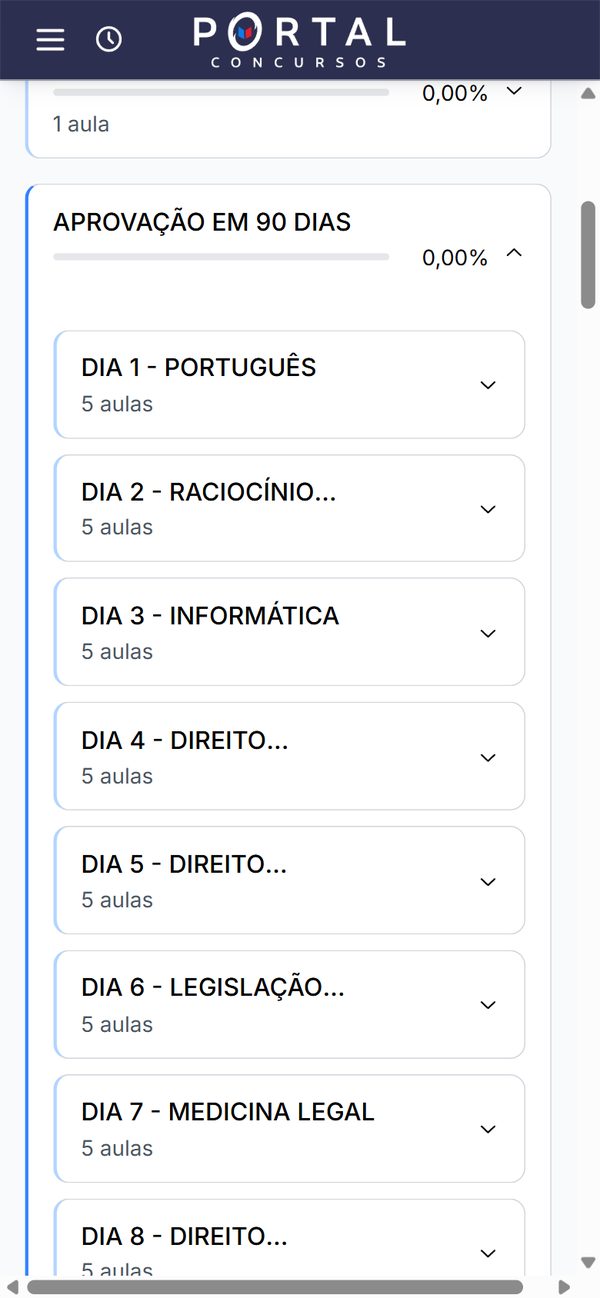 Trilha Aprovação em 90 dias no celular